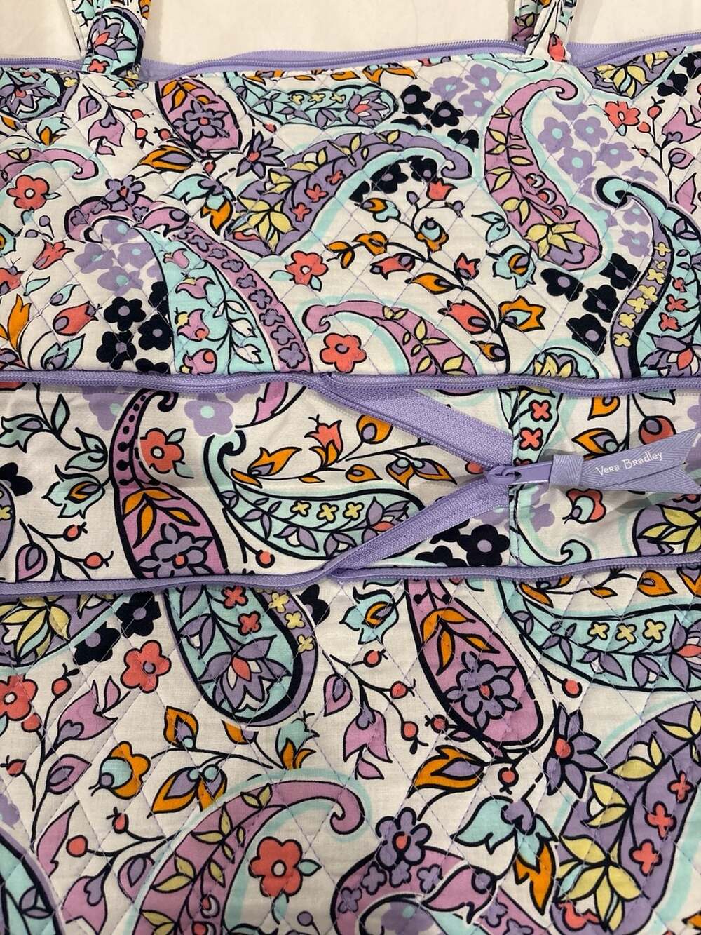 Vera Bradley Maddalena Paisley Large Expandable Travel Tote Bag NWOT - Picture 7 of 9